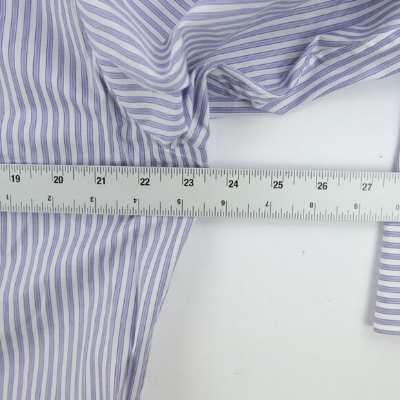 Hugo Boss Sharp Fit Dress Shirt Mens 16 32/33 Striped Purple Long Sleeve Button - Picture 4 of 5
